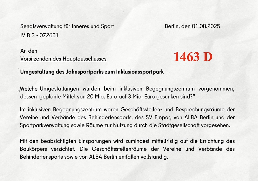 Inklusionssportpark Jahnsportpark vor dem Aus? Bürgerinitiative fordert Neustart