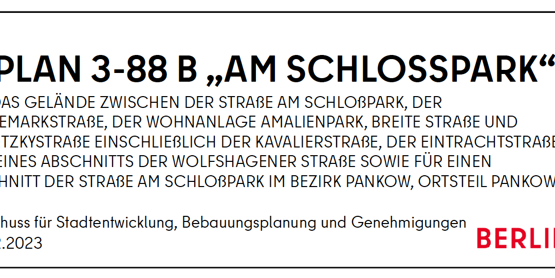 Der Arbeitsstand des “Klima-B-Plans” 3-88 B für den Grünen Kiez Pankow wurde vorgestellt