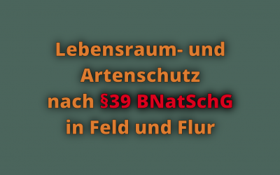 §39 BNatSchG: Allgemeiner Schutz wild lebender Tiere und Pflanzen