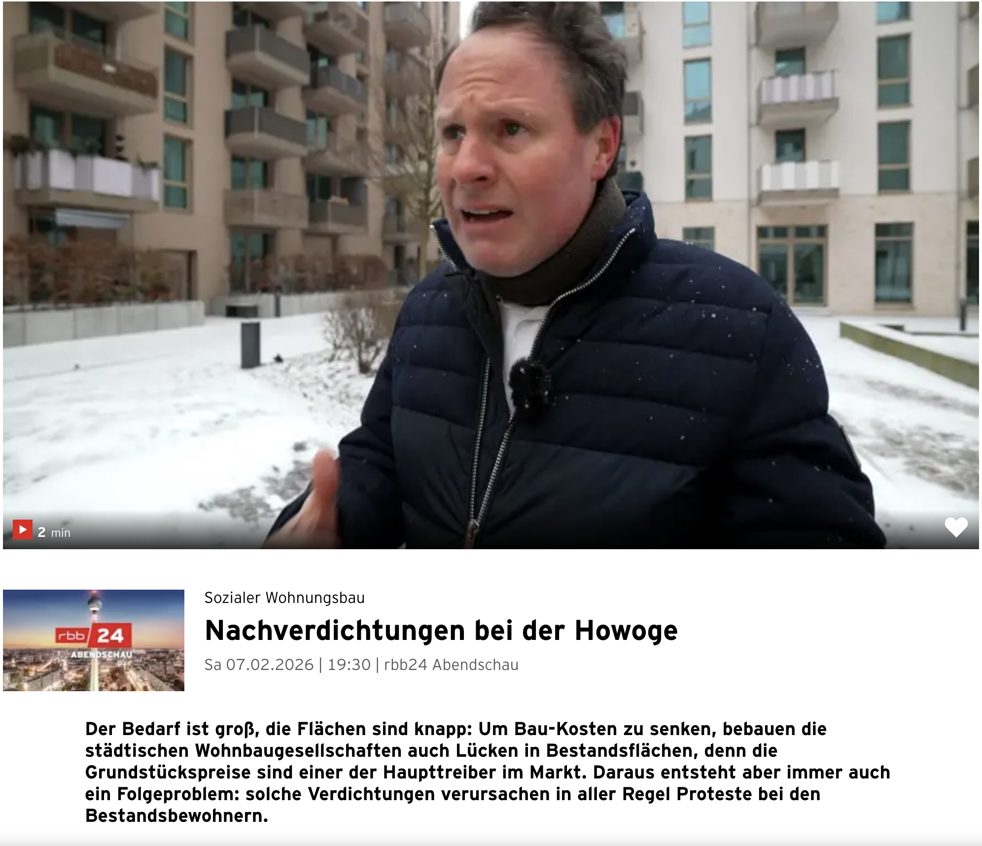 Nachverdichtungen bei der Howoge